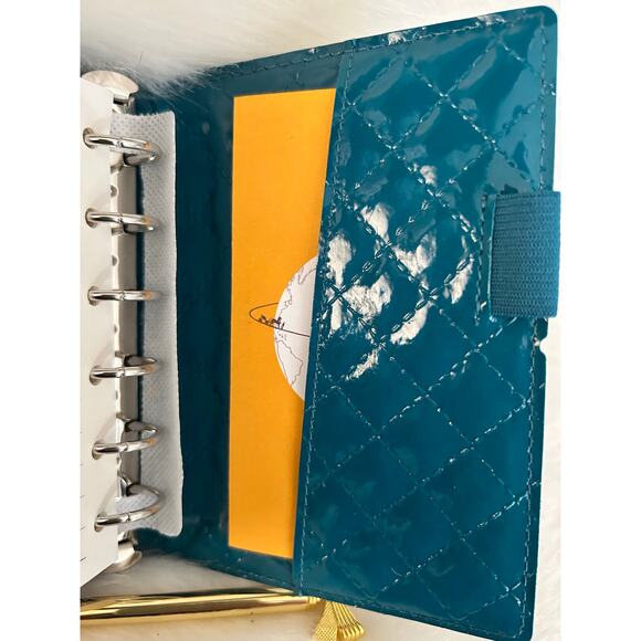 Filofax Pocket Domino Luxe Teal Agenda Organizer New with tags! - Picture 4 of 6